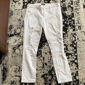 Jeans bebe White Distressed Skinny Jeans